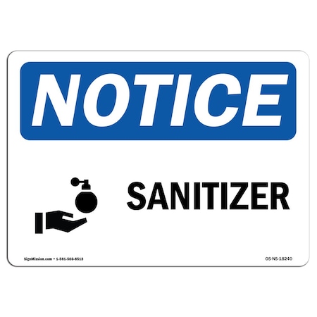 Signmission OSHA Notice, 10" Height, Peel And Stick Wall Graphic, 14" x 10", Landscape, Sanitizer Sign OS-NS-RD-1014-L-18239